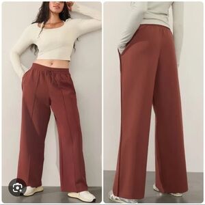 Athleta Wide Leg Pants in Rust